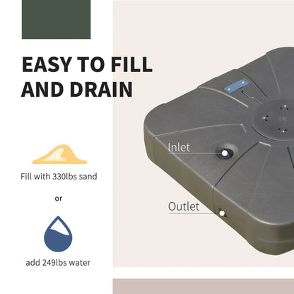 Square Cantilever Umbrella Base, Water or Sand Filled, Wheels, Heavy-Duty Stand Umbrella Bases at Gallery Canada