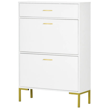 Modern Shoe Cabinet, 12 Pair Organizer, 2 Flip Doors, Adjustable Shelf, White Shoe Storage Cabinets & Racks at Gallery Canada