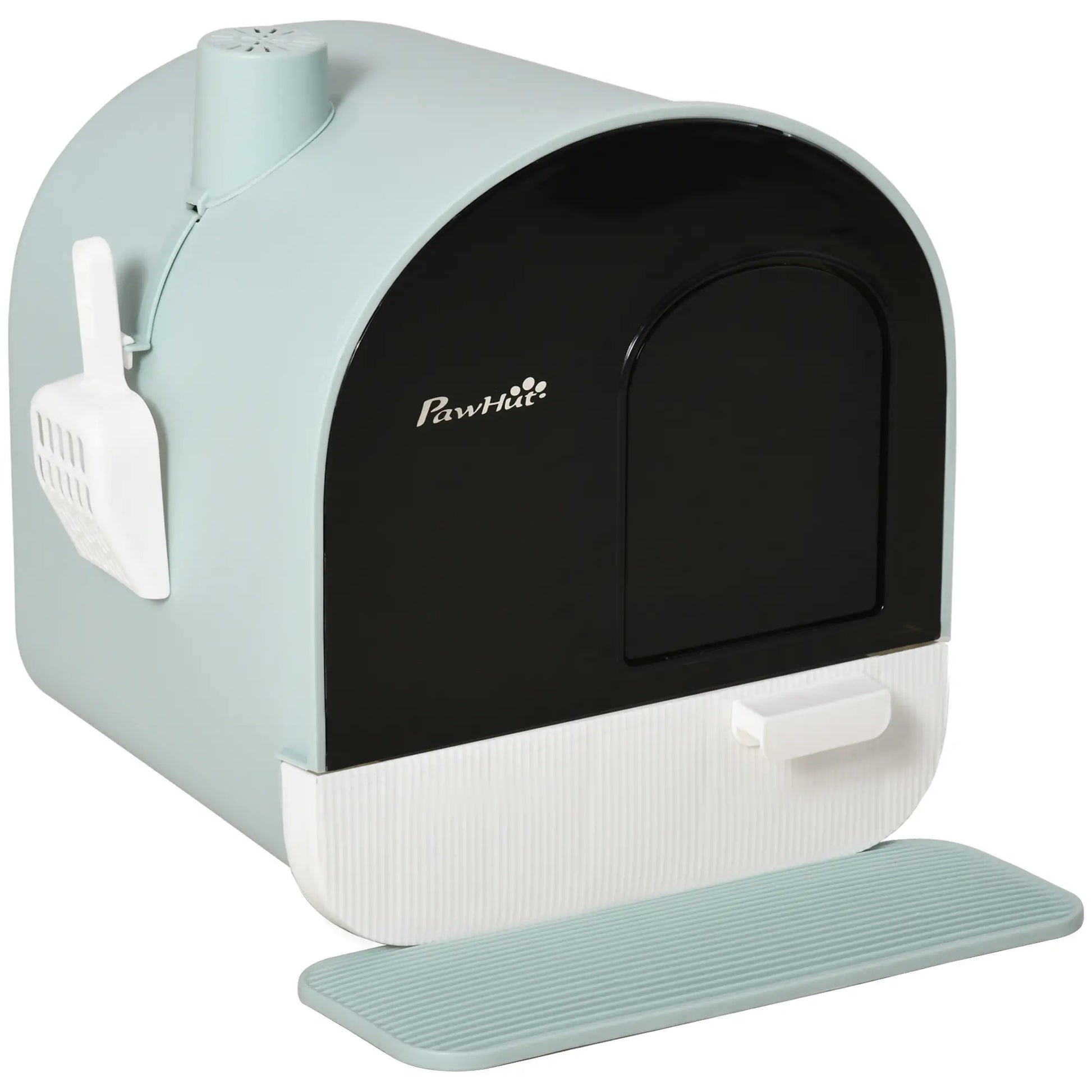Cat Litter Box with Lid, Removable Tray, Scoop, Filter, Green Cat Litter Box Enclosures at Gallery Canada