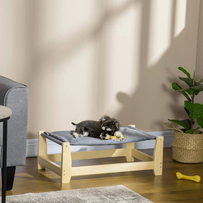 Raised Dog Bed, Washable Cushion, Elevated Pet Bed, Pine Wood Frame, 35.5" x 20" x 11" Elevated Dog Beds at Gallery Canada