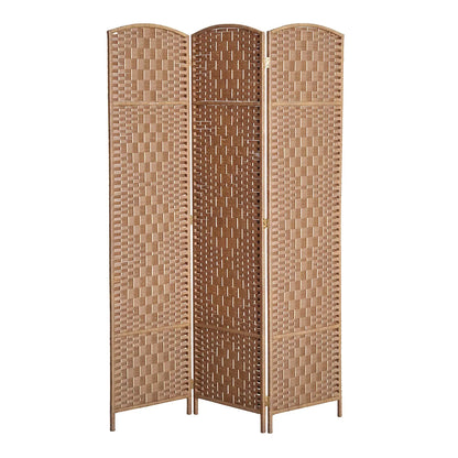 6ft Folding Room Divider, 3 Panel Wooden Frame, Natural Room Dividers Natural at Gallery Canada