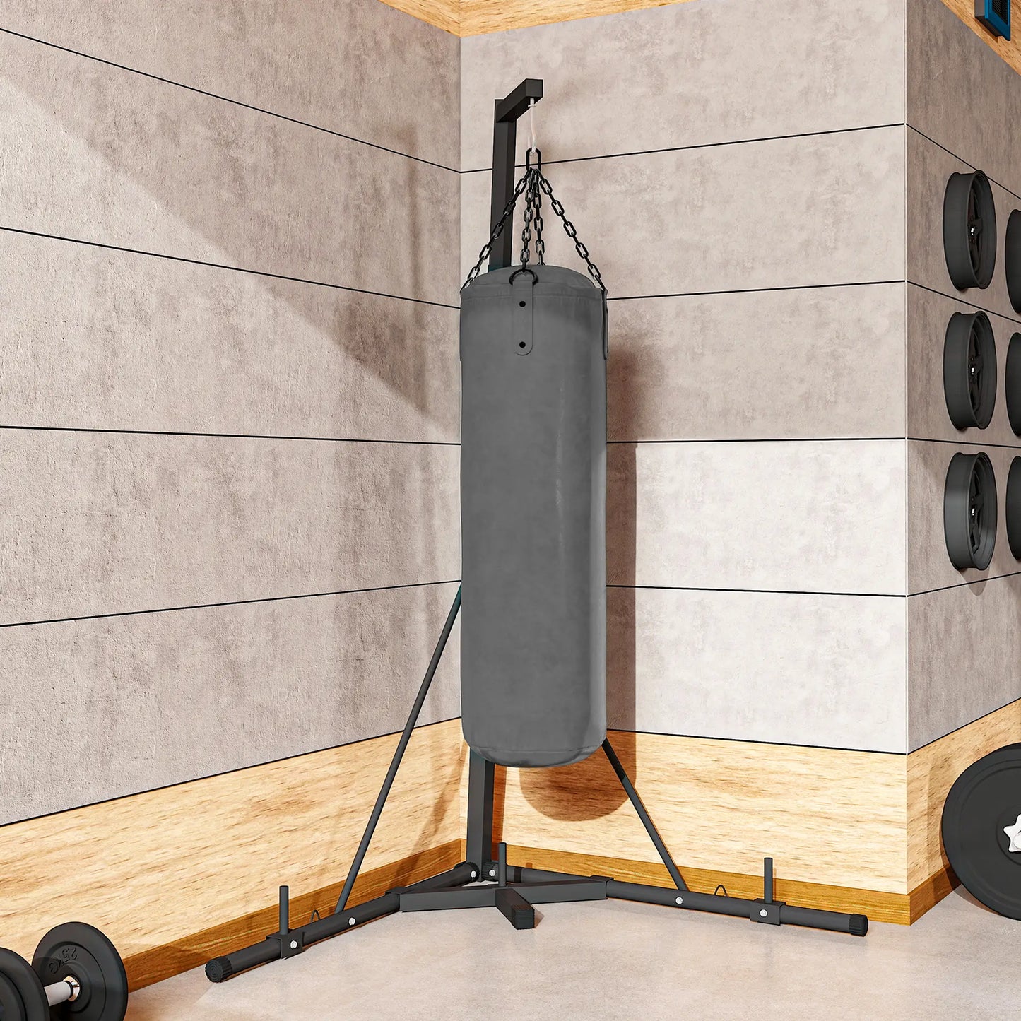 Foldable Punch Bag Stand, Adjustable Height, Freestanding, Stand Only Punching Bag Hangers at Gallery Canada