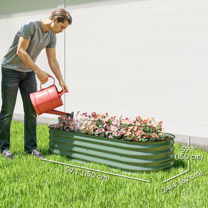 4.9 x 2 x 1ft Galvanized Raised Garden Bed Kit, Metal Planter Box, Green Galvanized Planter Boxes at Gallery Canada