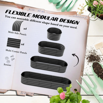 6.4 x 2 x 1ft Galvanized Raised Garden Bed, Metal Planter Box, Dark Grey Raised Garden Beds at Gallery Canada