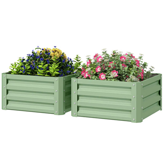 2' x 2' x 1' Raised Garden Bed, Galvanised Steel Frame, Light Green Raised Garden Beds Light Green at Gallery Canada