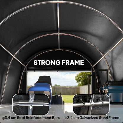 10' x 15' Portable Shed, Outdoor Storage Tent, Dark Grey Sheds at Gallery Canada