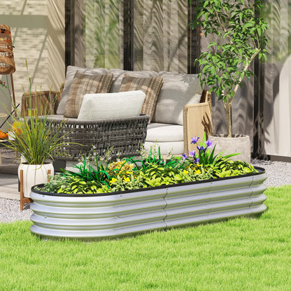 Galvanized Raised Garden Bed, 6 x 2 x 1 ft, Silver Galvanized Planter Boxes at Gallery Canada