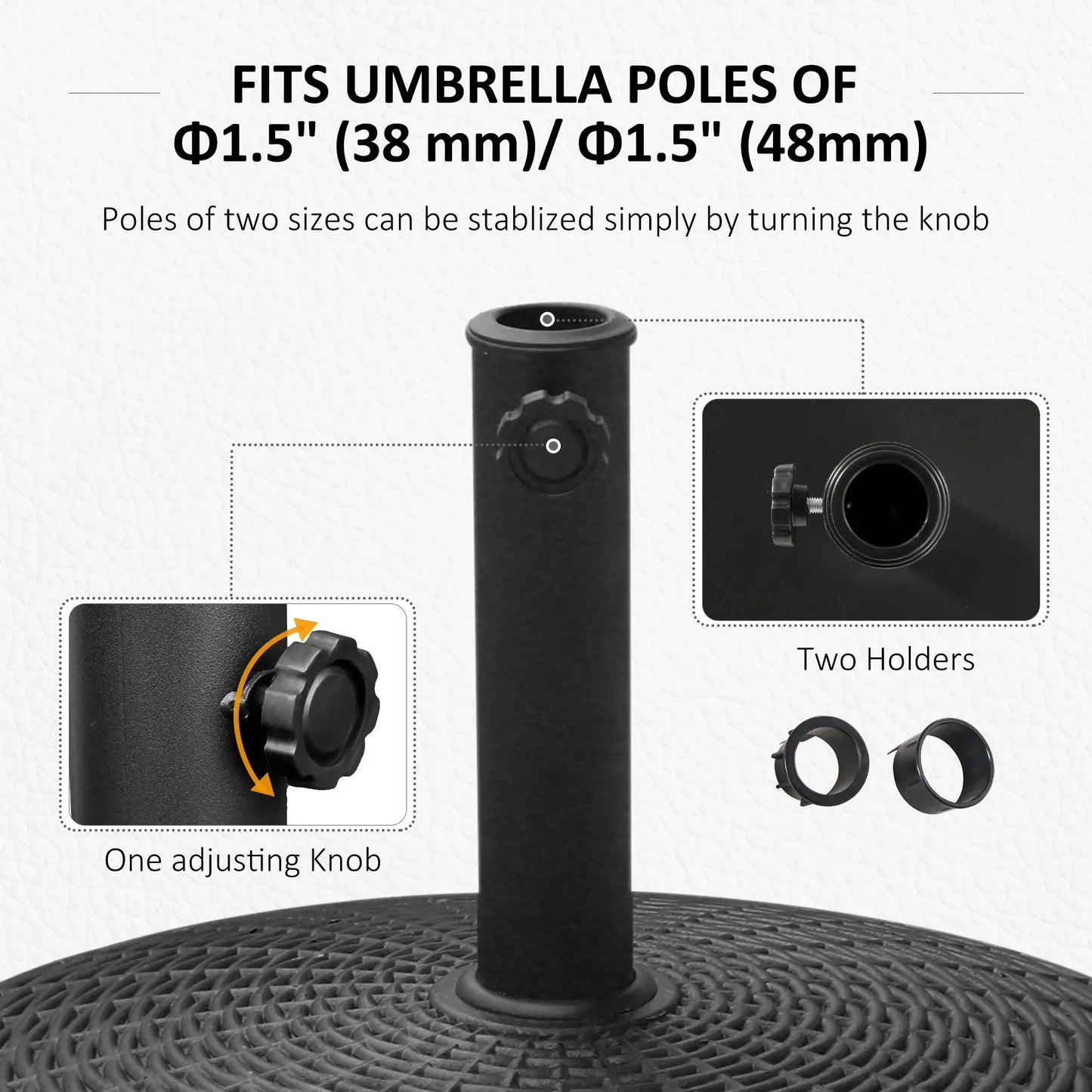 20.5" Round Resin Patio Umbrella Base, Outdoor Offset Stand, Black Umbrella Bases at Gallery Canada