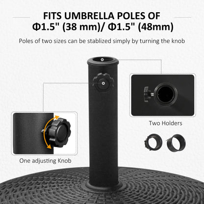 20.5" Round Resin Patio Umbrella Base, Outdoor Offset Stand, Black Umbrella Bases at Gallery Canada