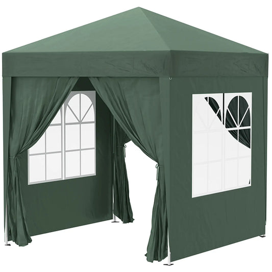 6.6'x6.6' Pop Up Canopy Tent, Instant Sun Shelter, Dark Green Pop Up Canopies Dark Green at Gallery Canada
