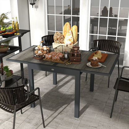 Extendable Dining Table, Rectangular Outdoor Table, Aluminum Frame, Plastic Top, Grey Patio Dinning Tables at Gallery Canada