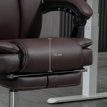 Massage Office Chair, Reclining Executive Chair, 6-Point Vibration, Footrest, Dark Brown Massage Chairs at Gallery Canada