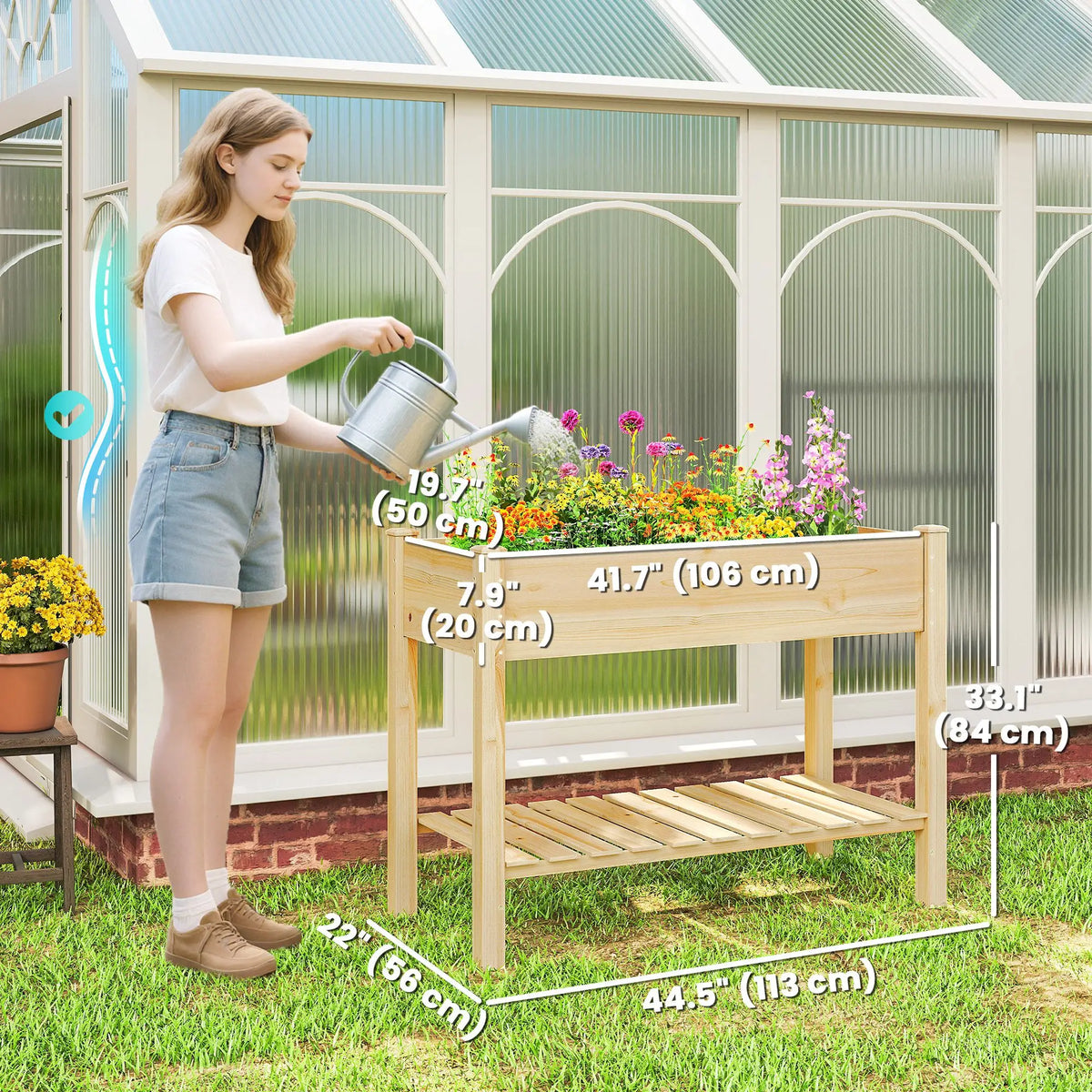Elevated Planter Box With Legs, Storage Shelf, Raised Garden Bed, Natural Elevated Garden Beds at Gallery Canada