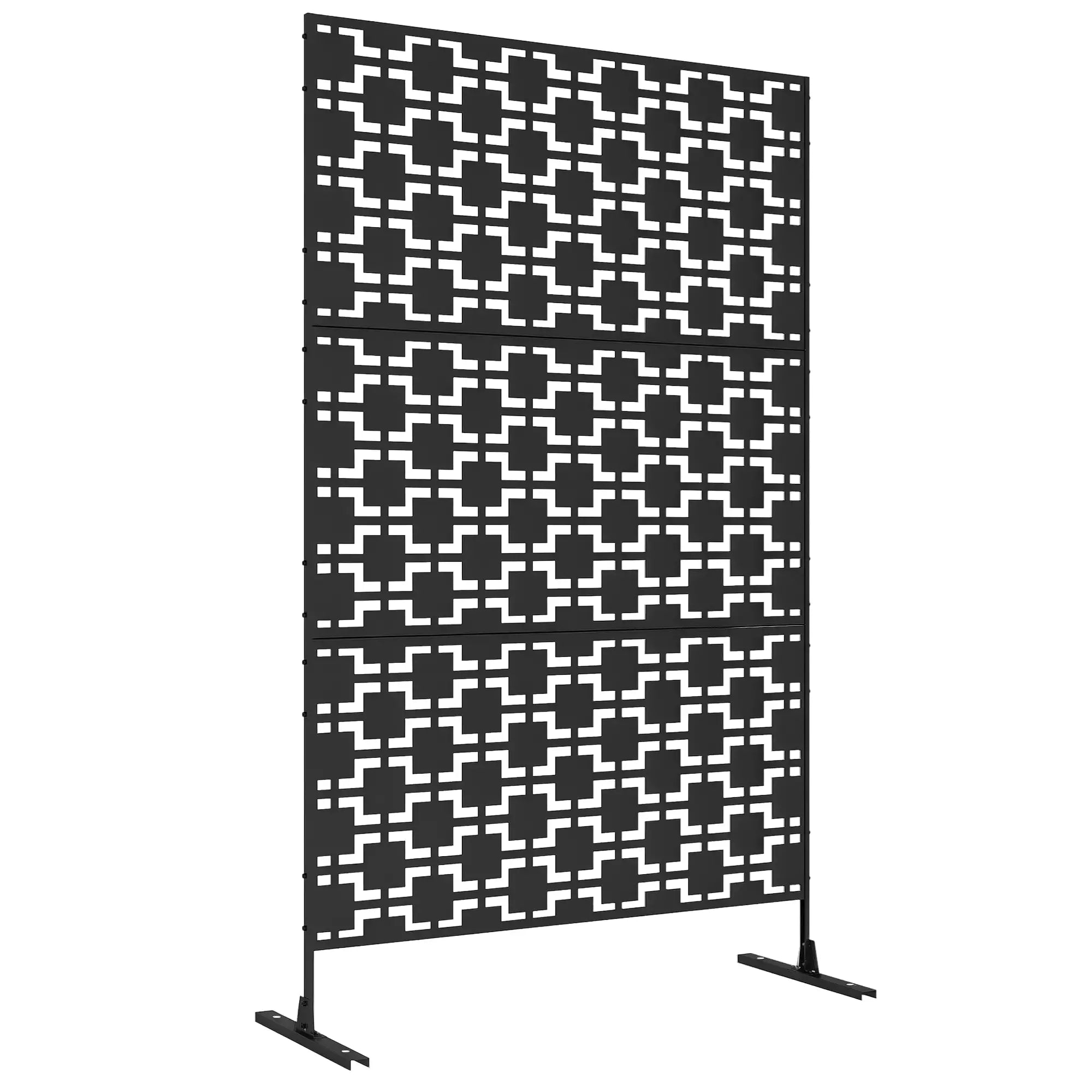 6.5FT Metal Privacy Screen, Grid Style, Outdoor Divider, Black Side Awnings at Gallery Canada