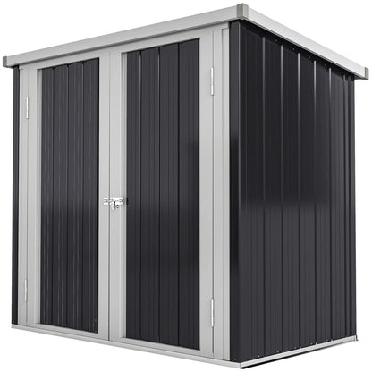 5' x 3' Metal Garden Storage Shed, Tool House, Double Doors Sheds Black at Gallery Canada