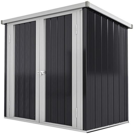 5' x 3' Metal Garden Storage Shed, Tool House, Double Doors Sheds Black at Gallery Canada