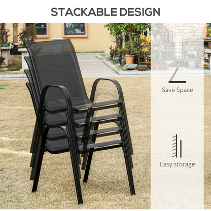 4-Piece Outdoor Dining Chair With Armrests, Black Patio Chairs at Gallery Canada