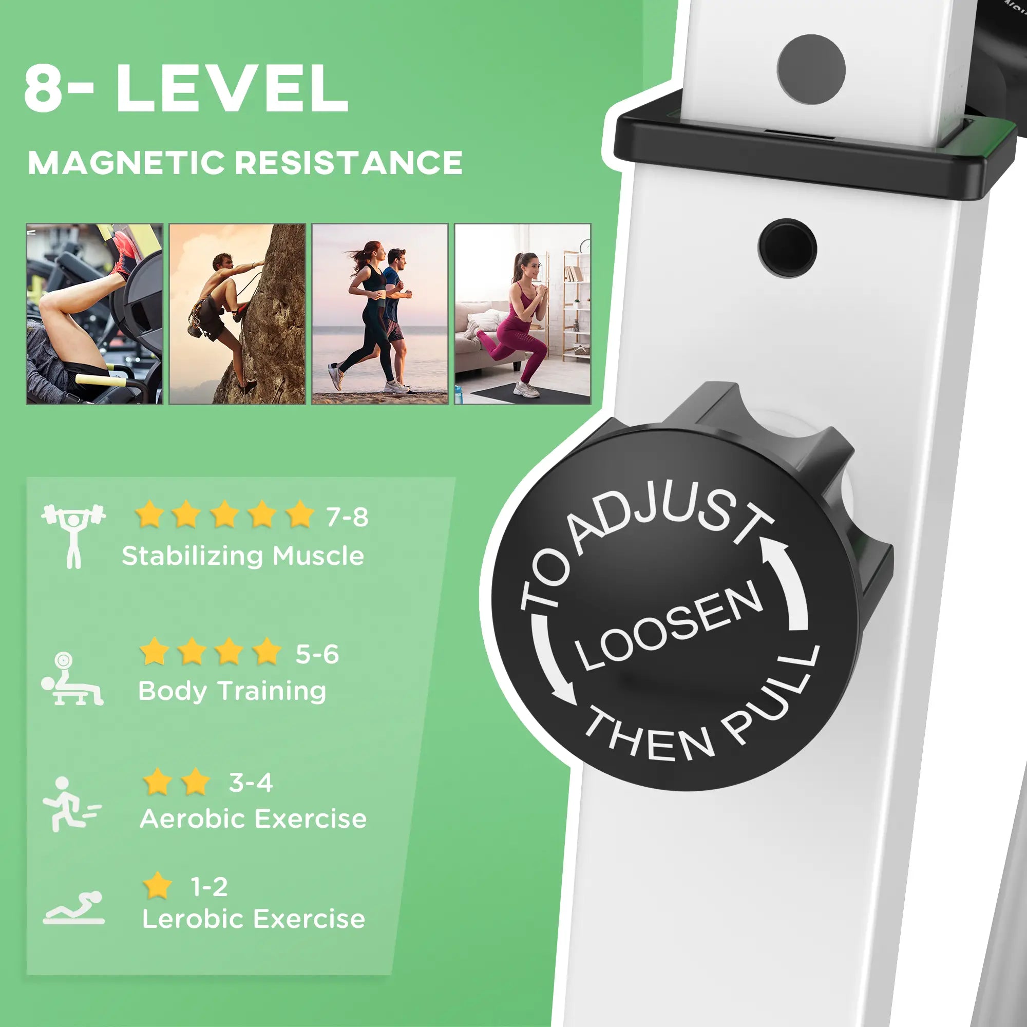 Foldable Indoor Stationary Bike, 8-Level Magnetic Resistance, Green Exercise & Stationary Bikes at Gallery Canada