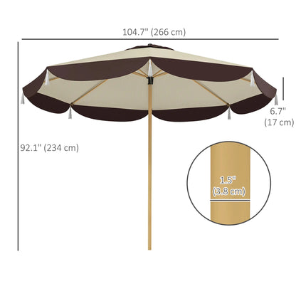 9FT Patio Umbrella, UPF 50+, 8 Ribs, Vented, Beige Sun Umbrellas at Gallery Canada
