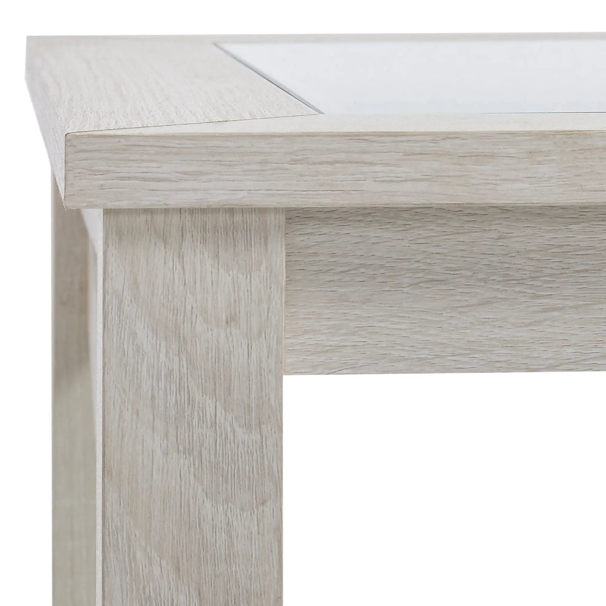 Farmhouse Coffee Table, Tempered Glass Top, 2-Tier with Storage Shelf Coffee Tables at Gallery Canada