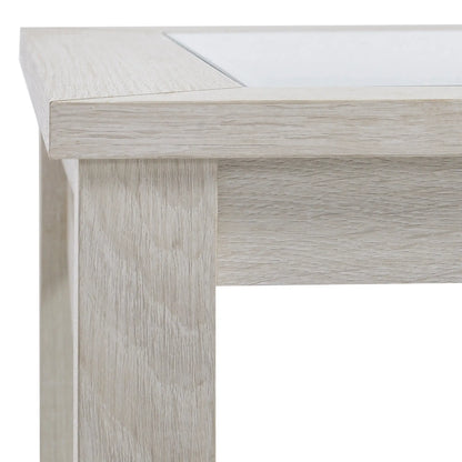 Farmhouse Coffee Table, Tempered Glass Top, 2-Tier with Storage Shelf Coffee Tables at Gallery Canada