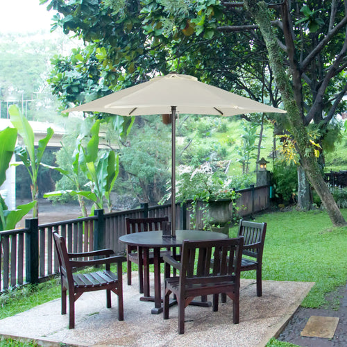 6.6FT Patio Umbrella, 6 Ribs, Cream White