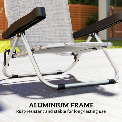 Folding Lounge Chair Set, Reclining Outdoor Chairs, 4-Position Adjustable Lounger Chairs at Gallery Canada