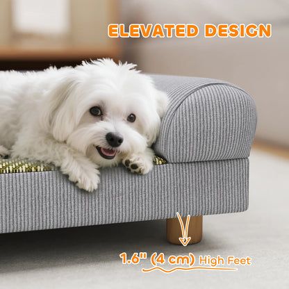 Pet Sofa, Dog Couch Bed for Small Dogs, Elevated with Solid Feet, Grey Dog Sofas at Gallery Canada
