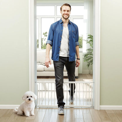 26-37 Inch Dog Gate, Adjustable Pet Gate, 18 Inch Tall, White Pet Gates at Gallery Canada