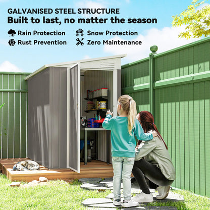 4' x 8' Outdoor Storage Shed, Metal Tool Shed, Lockable Door, Light Grey Sheds at Gallery Canada
