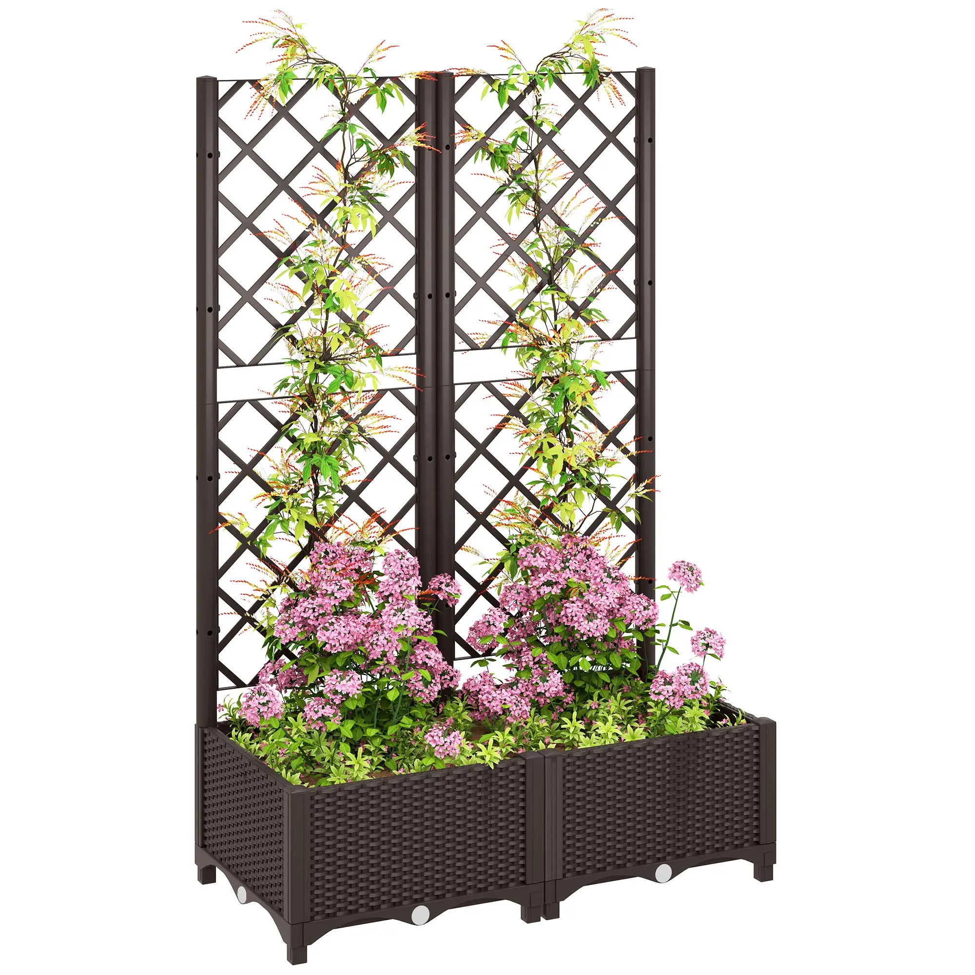 Plastic Raised Garden Bed With Trellis, Drainage Holes And Plugs Raised Garden Beds at Gallery Canada