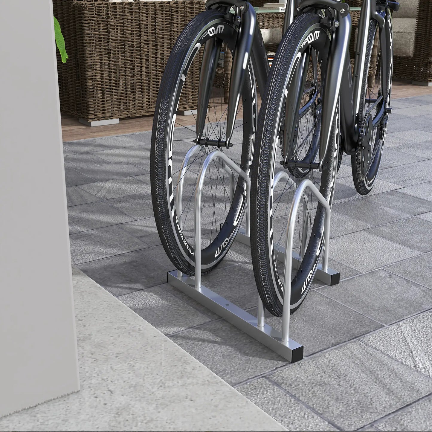 Porte-vélos ajustable pour 2 vélos, support en acier, organisateur de garage, argent