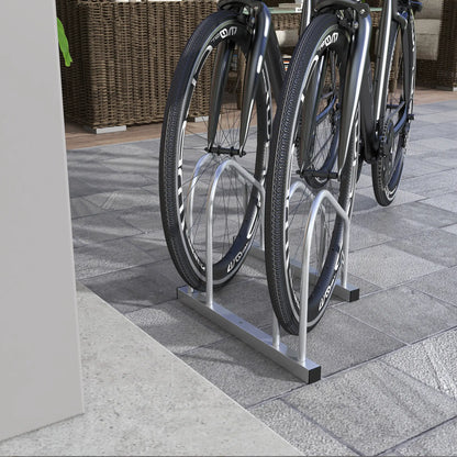 Porte-vélos ajustable pour 2 vélos, support en acier, organisateur de garage, argent