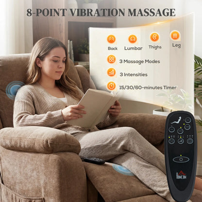 Massage Recliner Chair, Power Recliner, Remote, 2 Memory Positions, Brown Single Sofas at Gallery Canada