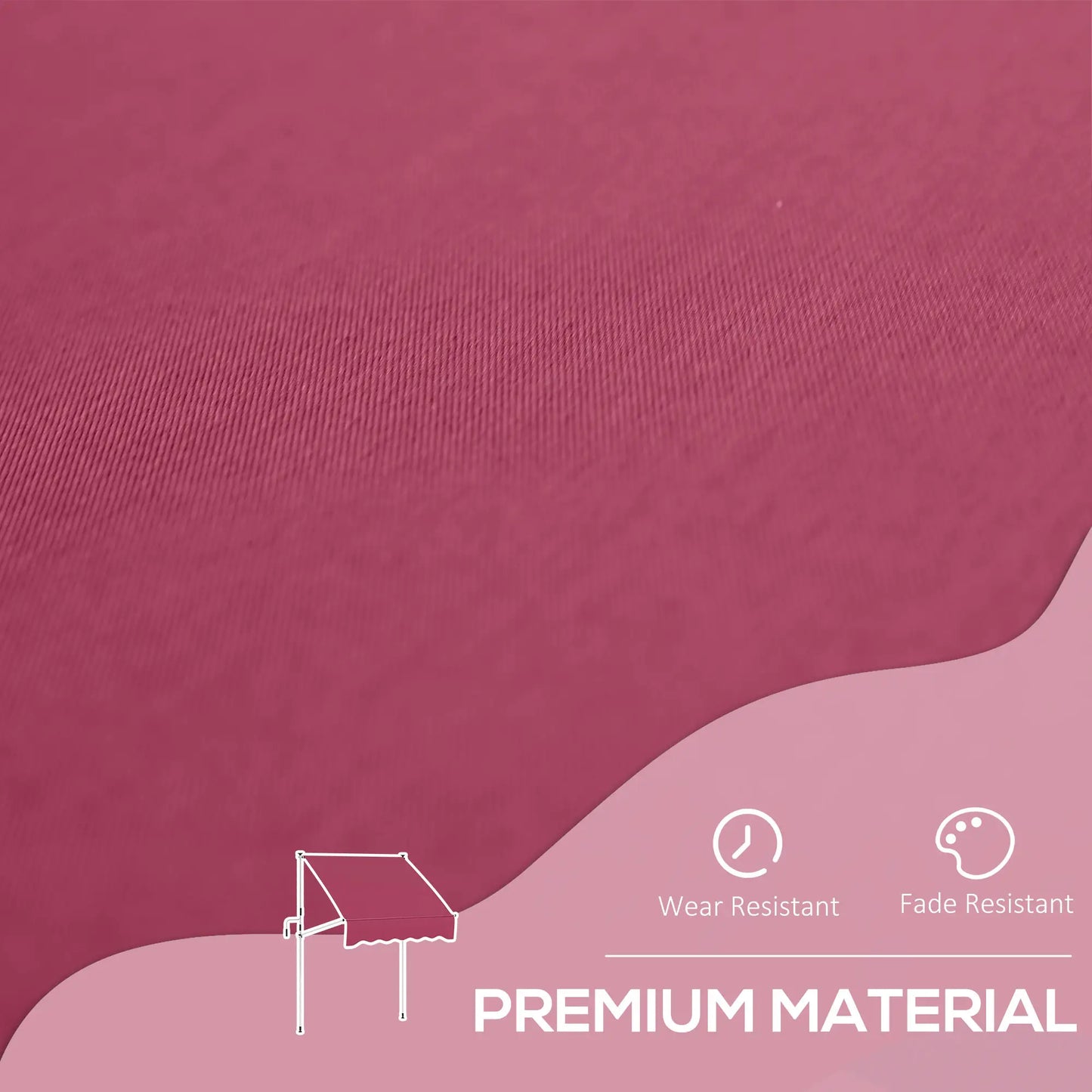 6.6'x5' Manual Retractable Patio Awning, Water Resistant, UV Protector, Wine Red Patio Awnings at Gallery Canada