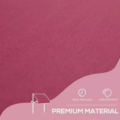 6.6'x5' Manual Retractable Patio Awning, Water Resistant, UV Protector, Wine Red Patio Awnings at Gallery Canada