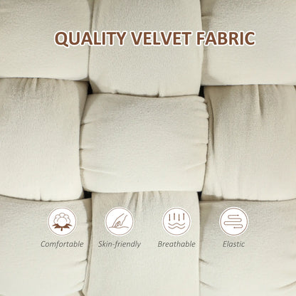 Velvet End of Bed Bench, 39", Gold Metal Legs, Cream White Storage Ottomans & Benches at Gallery Canada