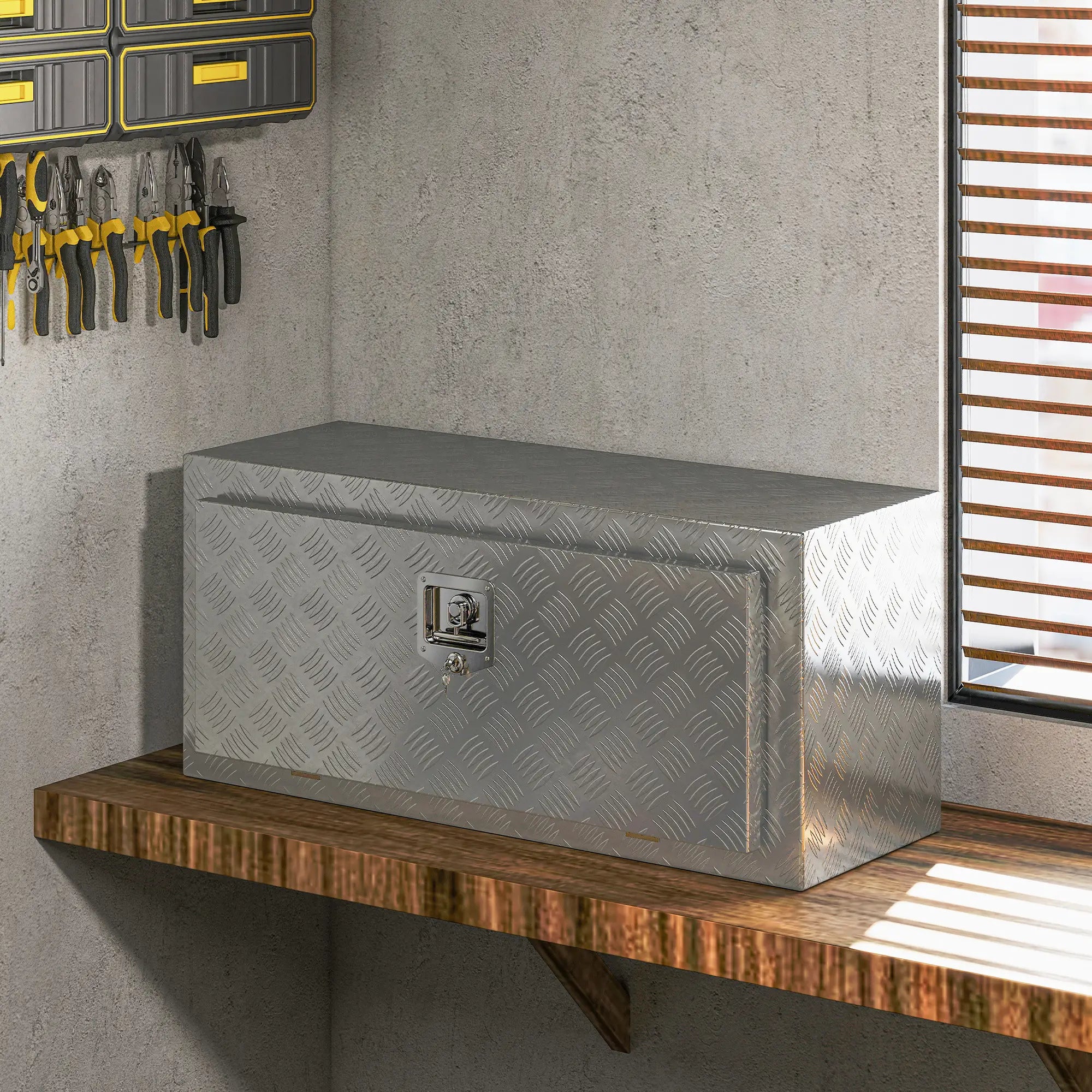 Heavy Duty Aluminum Tool Box, 36 Inch, Waterproof Storage Chest Tool Organizers at Gallery Canada