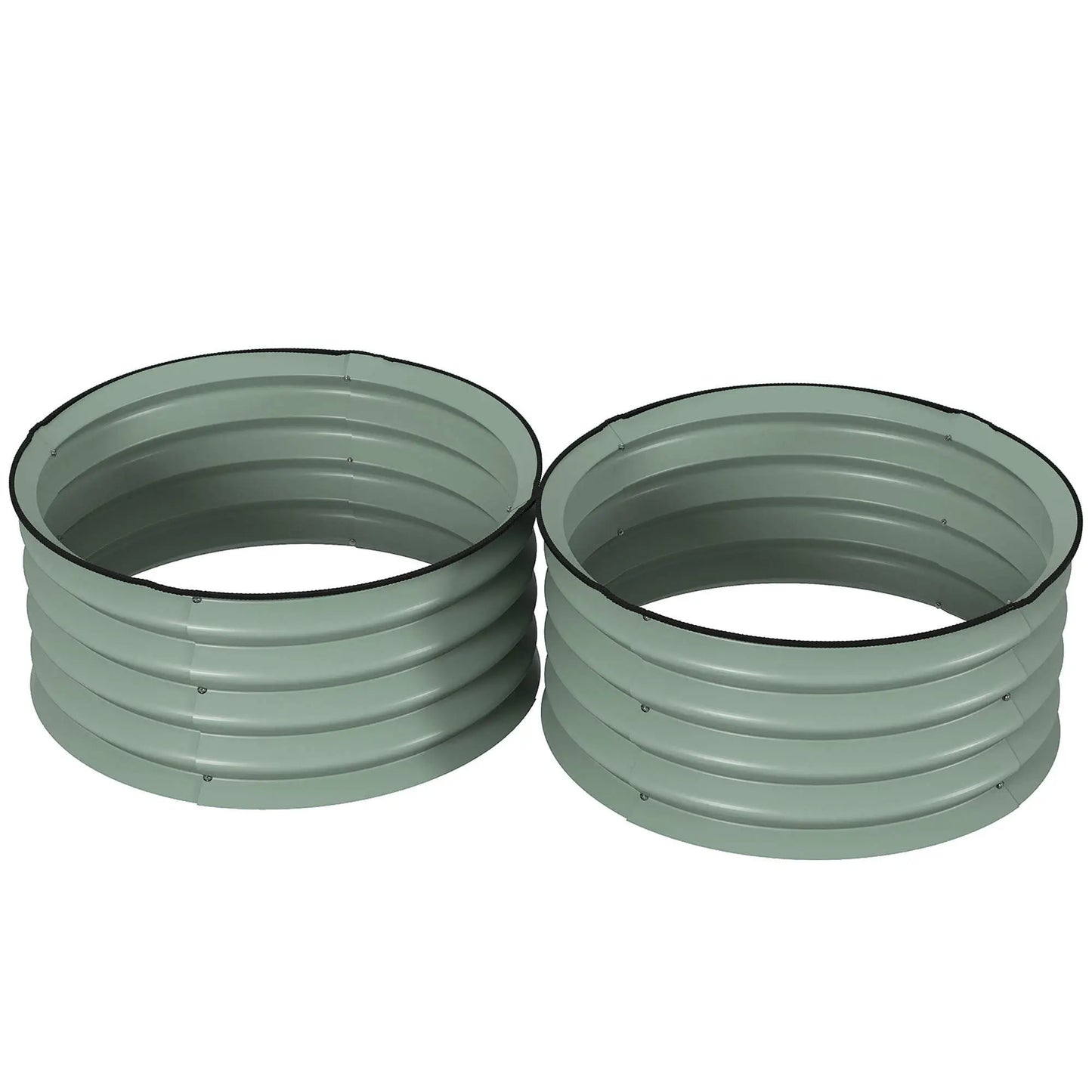 Set of 2 Raised Garden Beds, Metal Planter Box, Easy Assembly, Green Raised Garden Beds Green at Gallery Canada