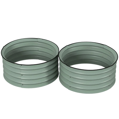Set of 2 Raised Garden Beds, Metal Planter Box, Easy Assembly, Green Raised Garden Beds Green at Gallery Canada
