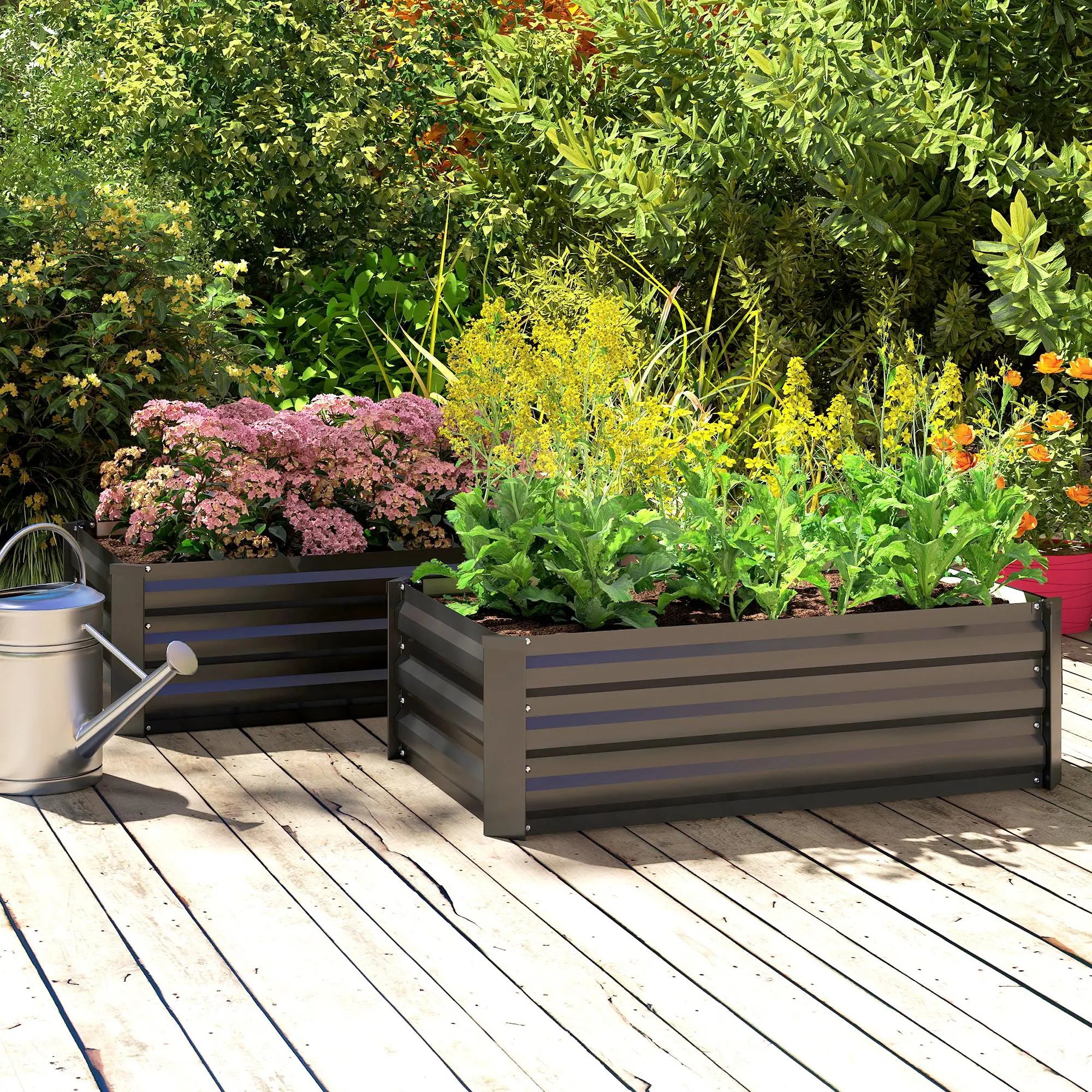 Galvanized Raised Garden Beds, Outdoor Planter Box, Black Galvanized Planter Boxes at Gallery Canada
