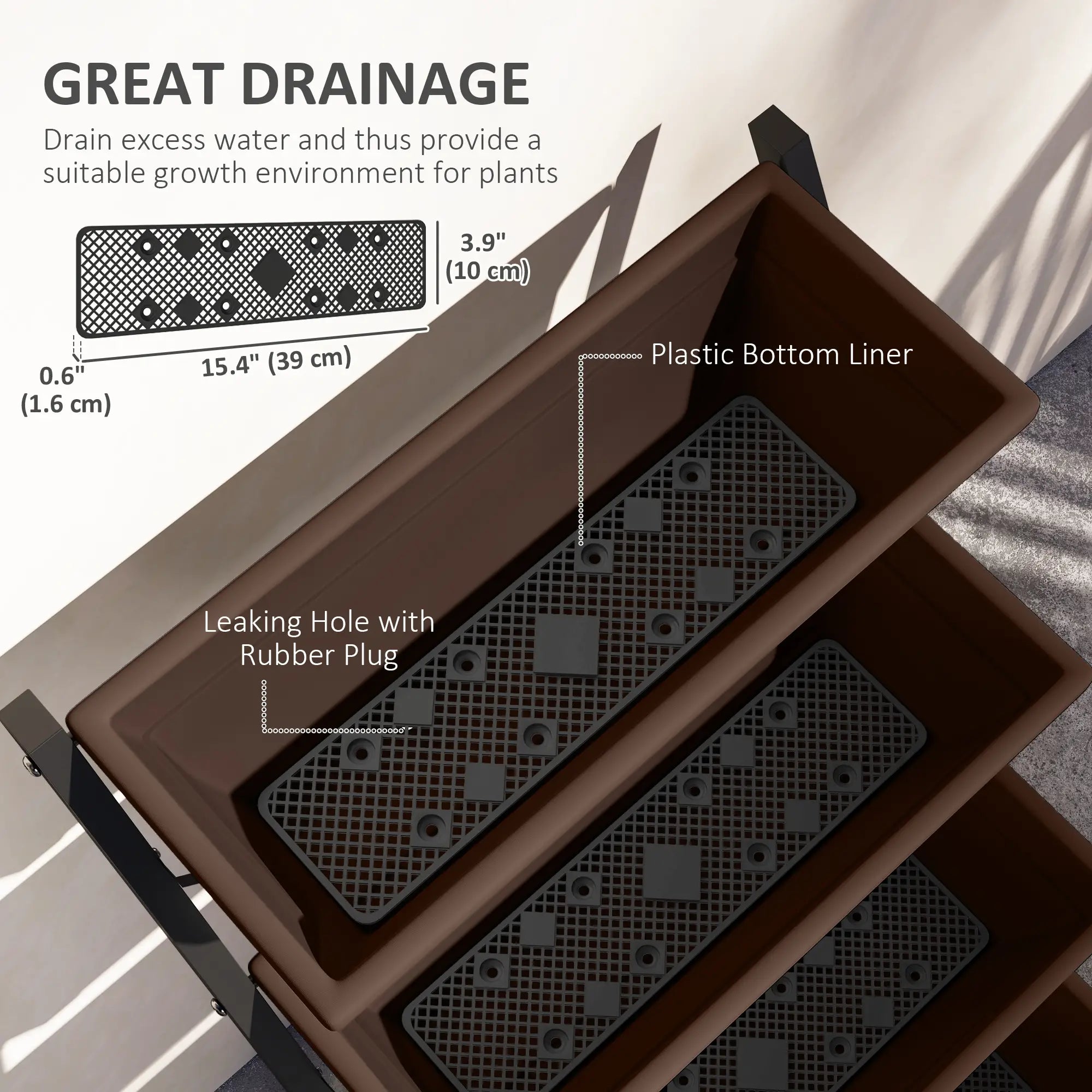 5-Tier Raised Garden Bed, 5 Planter Box, Outdoor Plant Stand, Brown Plant Stands at Gallery Canada