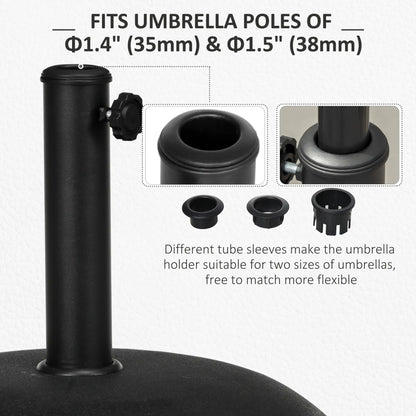 44 lbs Cement Umbrella Base, 19" Heavy Duty Round Stand, Black Umbrella Bases at Gallery Canada