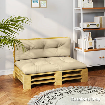2-Piece Pallet Cushion Set, 3.9" Thick, Outdoor, Tufted, Beige Patio Chair Cushions at Gallery Canada
