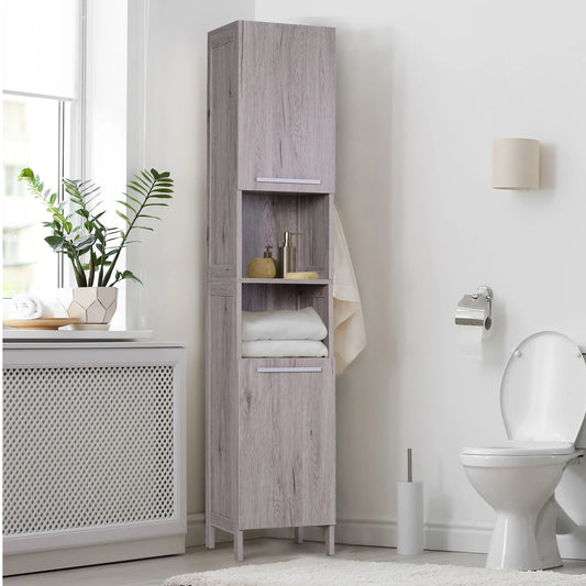 Bathroom Storage Cabinet, 68" Tall Organizer, Freestanding, Wood Grain Bathroom Cabinets Wood Grain at Gallery Canada