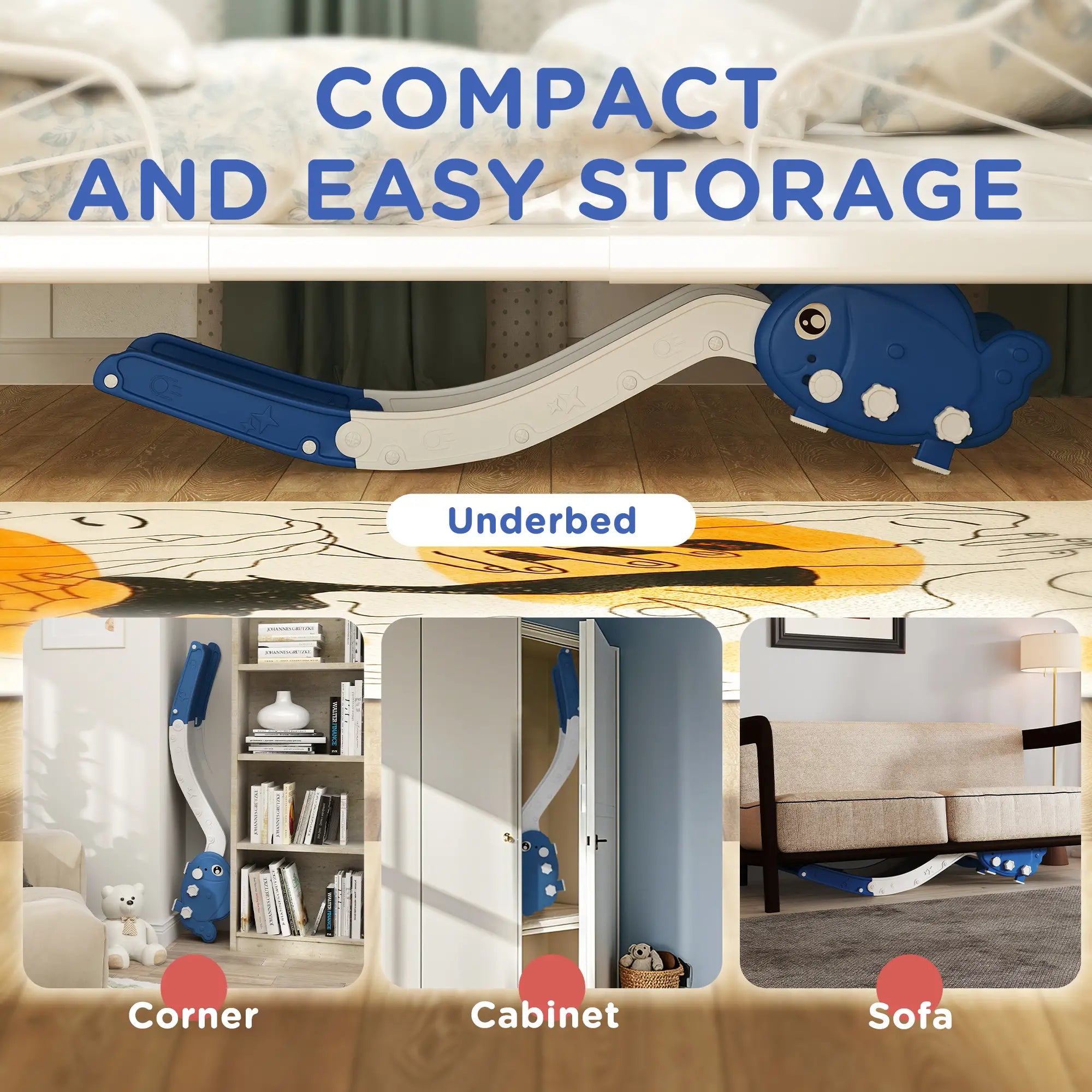 Toddler Couch Slide, Easy Assemble, Storage, 18-48 Months, Blue Gym Sets & Swings at Gallery Canada