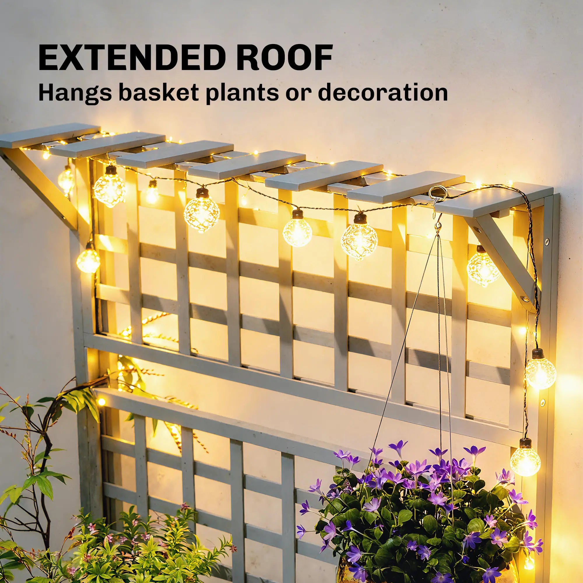 Wooden Raised Garden Bed With Trellis, Roof, 2 Shelves, Grey Wooden Planter Boxes at Gallery Canada