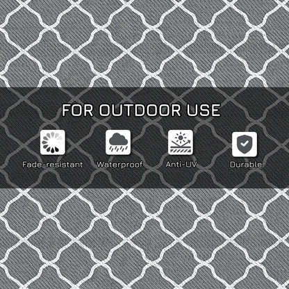 Waterproof Outdoor Rug, 6' x 9', Reversible RV Mat, Grey & White Garden Decor at Gallery Canada