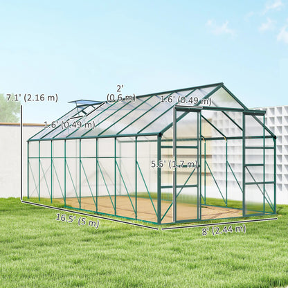 16' x 8' Aluminum Polycarbonate Greenhouse, Walk-In, Adjustable Roof Vent, Green Walk In Greenhouses at Gallery Canada