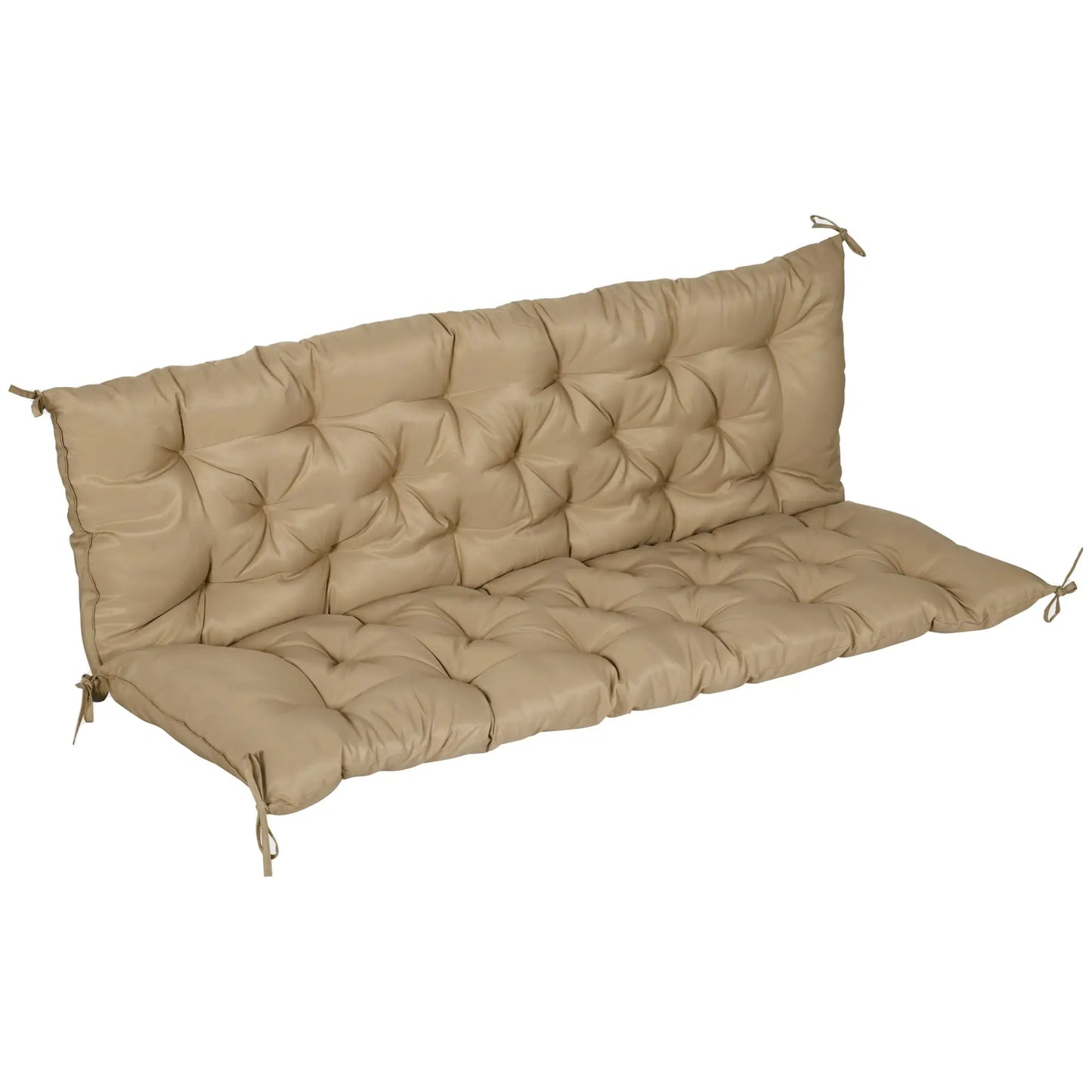 Porch Swing Cushion, Garden Bench Cushion with Backrest, Non-Slip 3-Seater, 59.1" x 38.6", Khaki Patio Chair Cushions at Gallery Canada